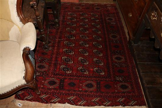 Red & blue patterned rug